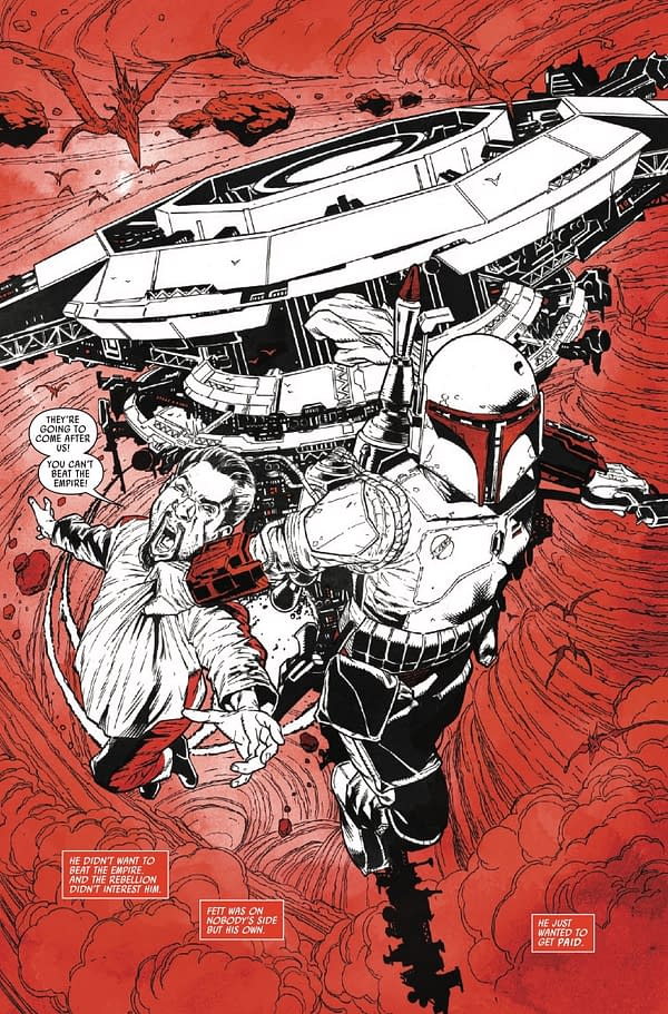 Interior preview page from STAR WARS: BOBA FETT - BLACK WHITE AND RED #1 ALEX MALEEV COVER
