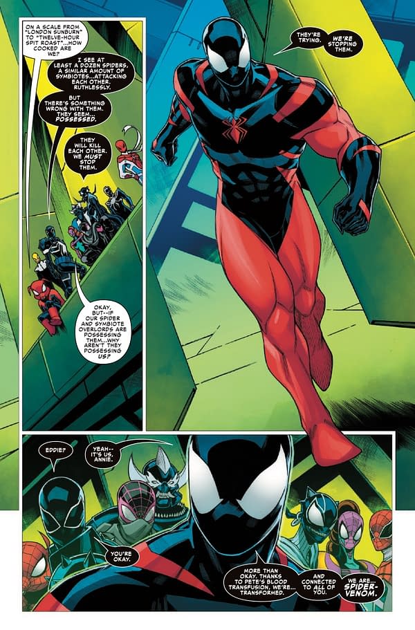 Interior preview page from SPIDER-VERSE VS. VENOMVERSE #5 LUCIANO VECCHIO COVER