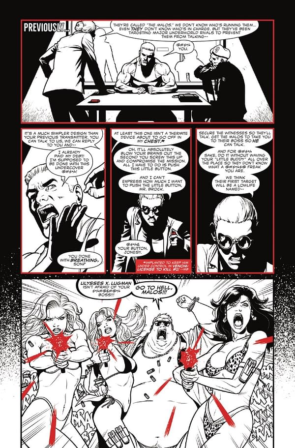 Interior preview page from VENOM: BLACK WHITE AND BLOOD #2 JOSHUA CASSARA COVER