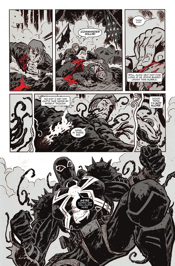 Interior preview page from VENOM: BLACK WHITE AND BLOOD #2 JOSHUA CASSARA COVER