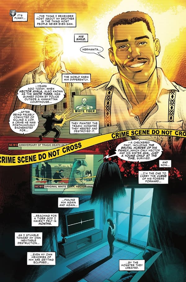 Interior preview page from WHITE TIGER REBORN #1 MIKE HAWTHORNE COVER
