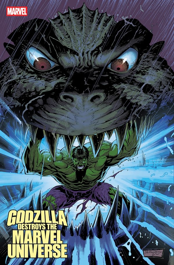 Cover image for GODZILLA DESTROYS THE MARVEL UNIVERSE #4 NETHO DIAZ VARIANT