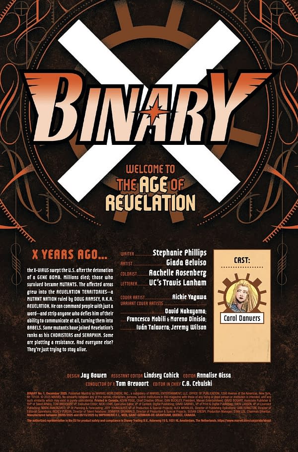 Interior preview page from BINARY #1 RICKIE YAGAWA COVER