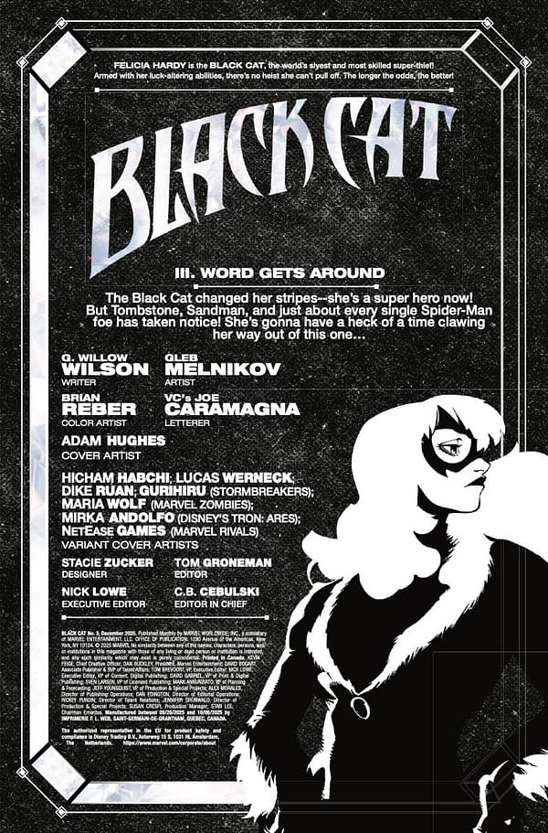 Interior preview page from BLACK CAT #3 ADAM HUGHES COVER