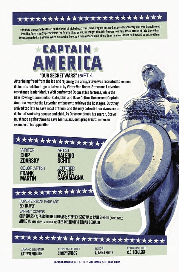Interior preview page from CAPTAIN AMERICA #4 BEN HARVEY COVER