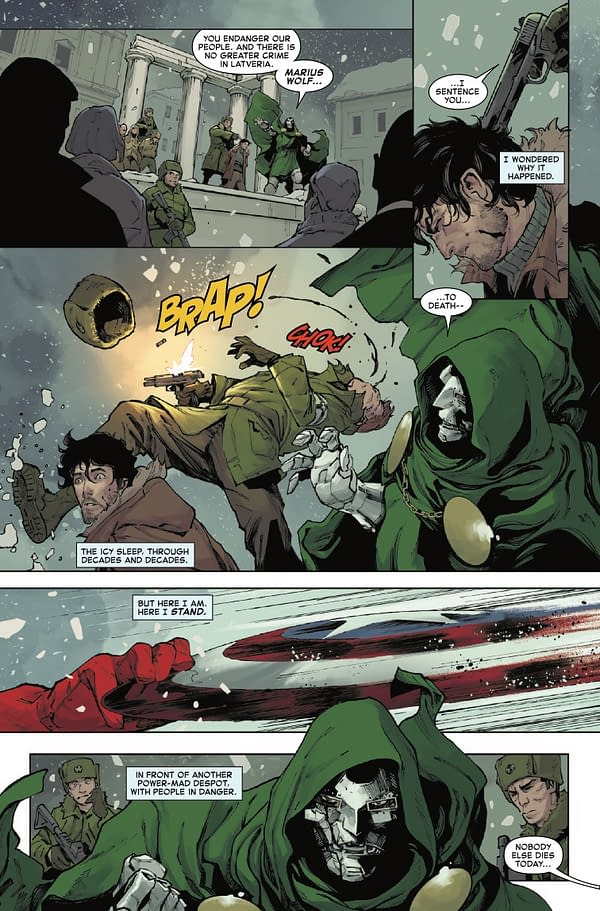 Interior preview page from CAPTAIN AMERICA #4 BEN HARVEY COVER