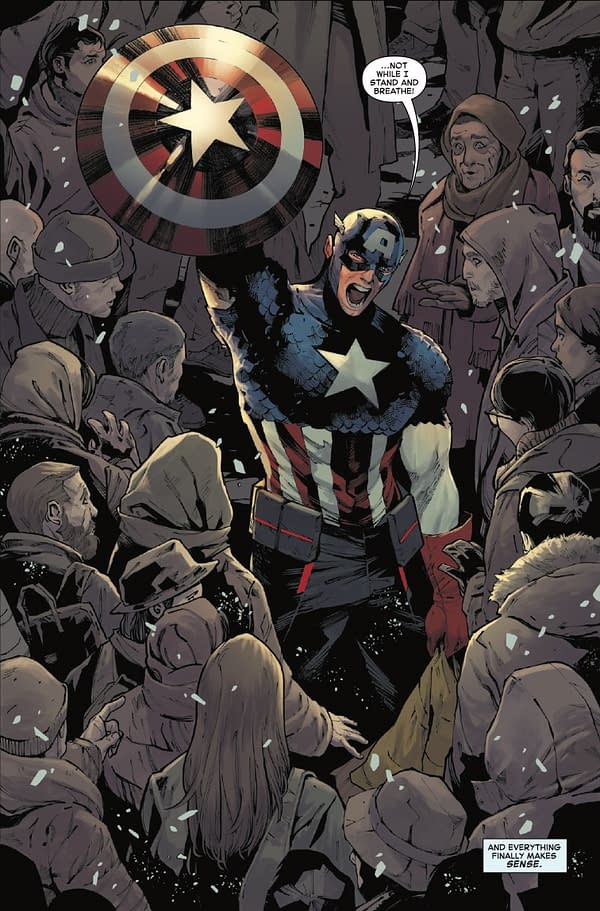 Interior preview page from CAPTAIN AMERICA #4 BEN HARVEY COVER
