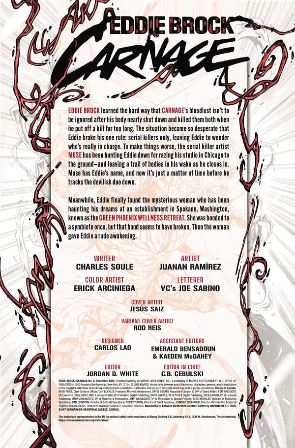 Interior preview page from EDDIE BROCK: CARNAGE #9 JESUS SAIZ COVER