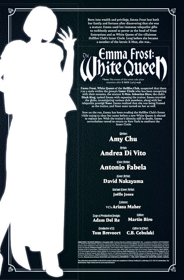 Interior preview page from EMMA FROST: THE WHITE QUEEN #5 DAVID NAKAYAMA COVER