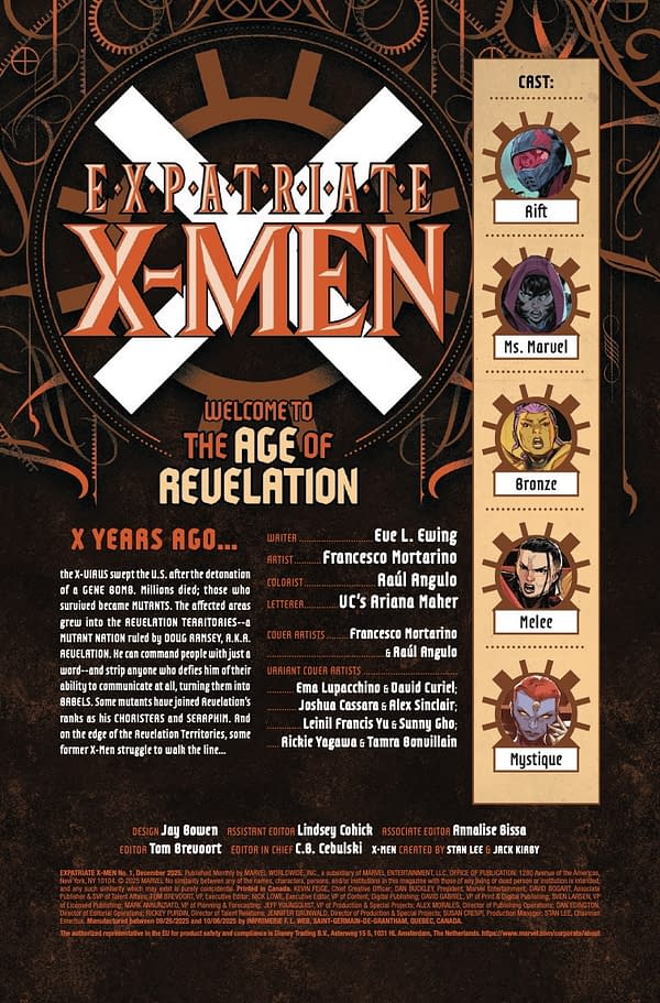 Interior preview page from EXPATRIATE X-MEN #1 FRANCESCO MORTARINO COVER
