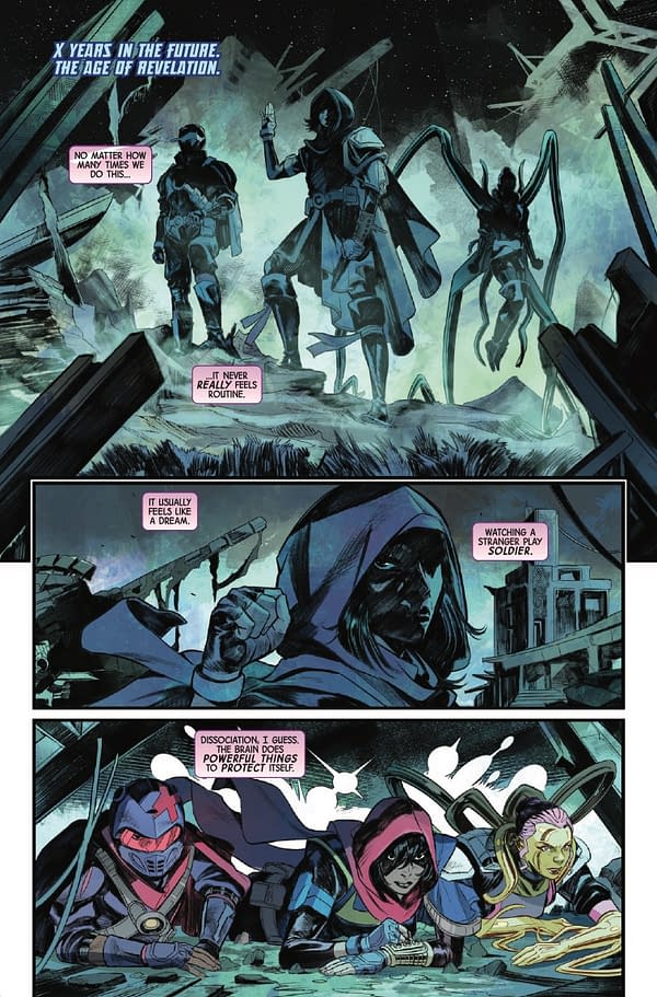 Interior preview page from EXPATRIATE X-MEN #1 FRANCESCO MORTARINO COVER
