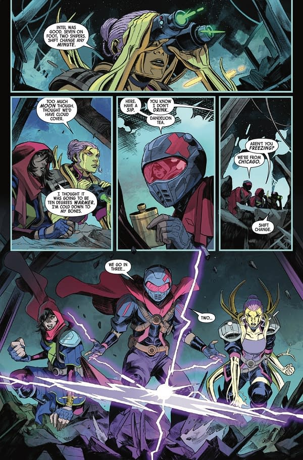 Interior preview page from EXPATRIATE X-MEN #1 FRANCESCO MORTARINO COVER