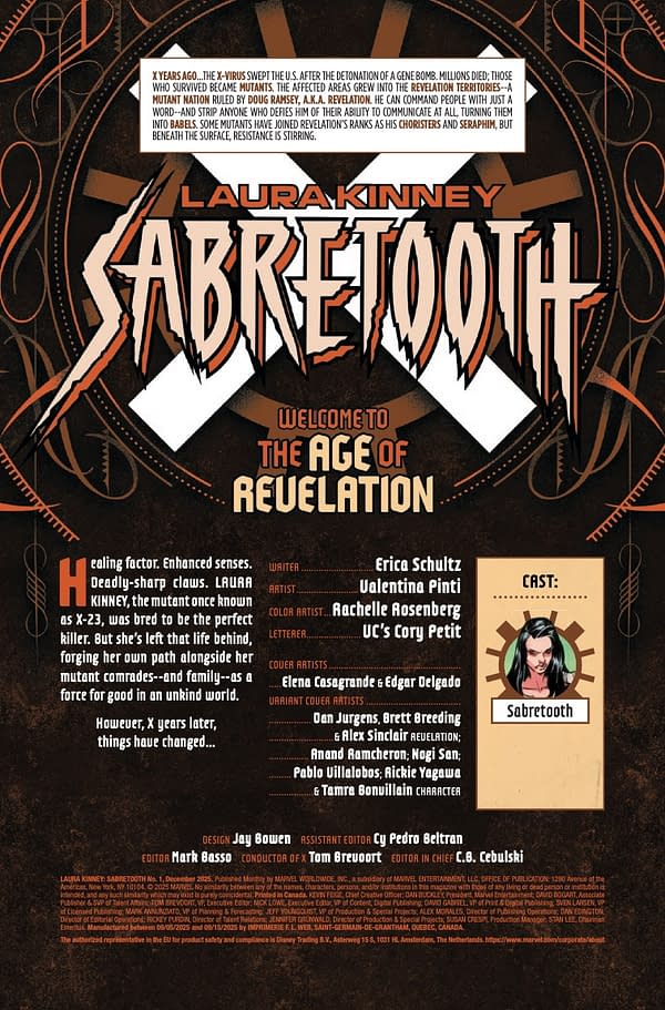 Interior preview page from LAURA KINNEY: SABRETOOTH #1 ELENA CASAGRANDE COVER