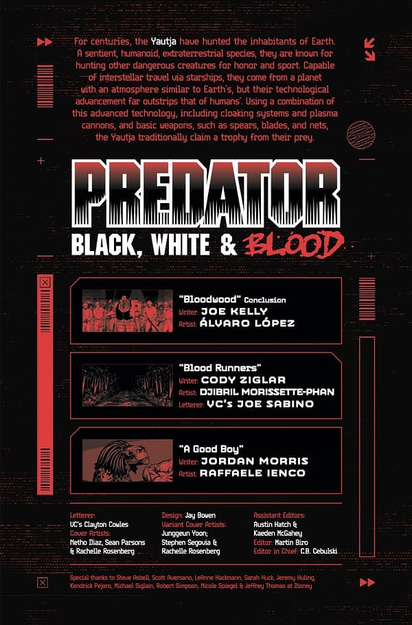 Interior preview page from PREDATOR: BLACK WHITE AND BLOOD #4 NETHO DIAZ COVER