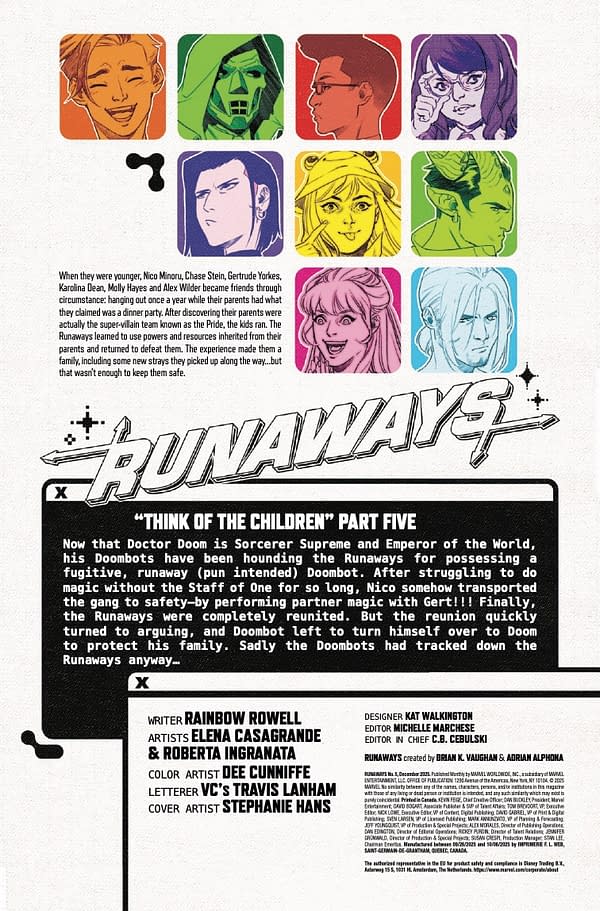 Interior preview page from RUNAWAYS #5 STEPHANIE HANS COVER
