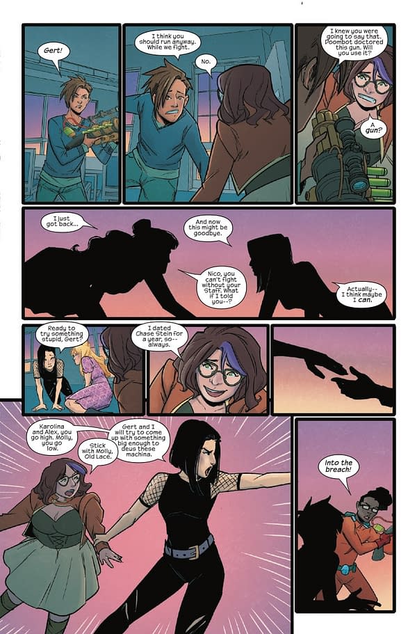 Interior preview page from RUNAWAYS #5 STEPHANIE HANS COVER