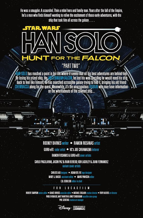 Interior preview page from STAR WARS: HAN SOLO - HUNT FOR THE FALCON #2 RAMON ROSANAS COVER