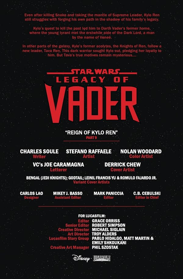 Interior preview page from STAR WARS: LEGACY OF VADER #9 DERRICK CHEW COVER