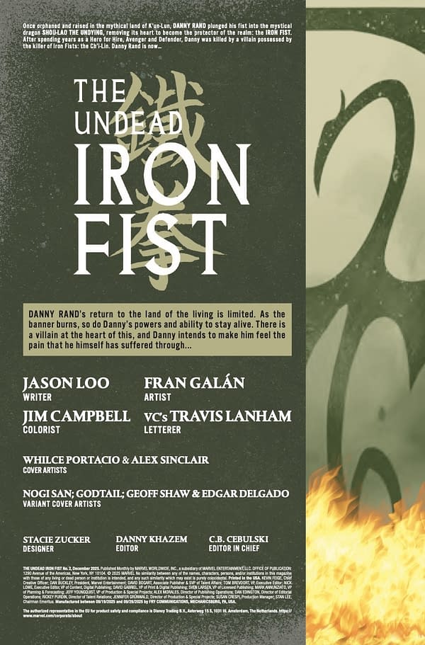 Interior preview page from UNDEAD IRON FIST #2 WHILCE PORTACIO COVER
