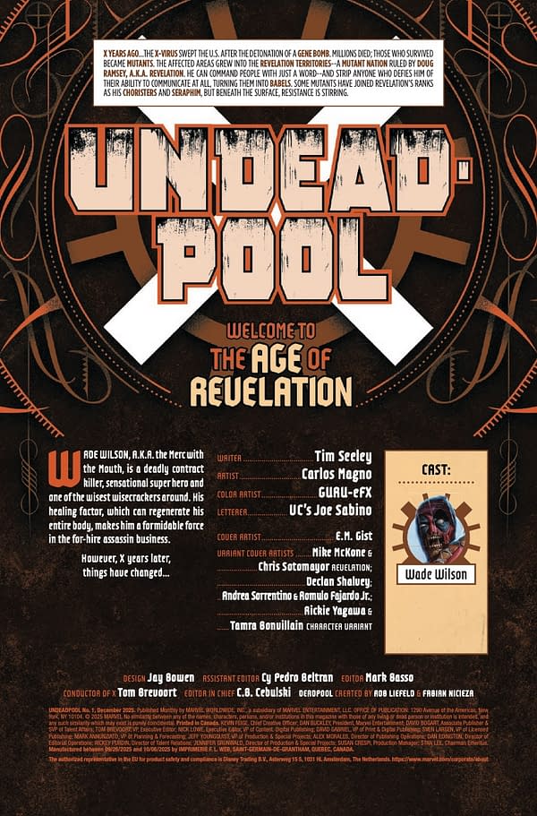 Interior preview page from UNDEADPOOL #1 E.M. GIST COVER