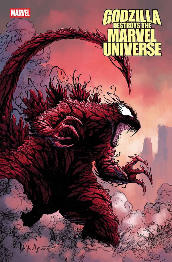 Cover image for GODZILLA DESTROYS THE MARVEL UNIVERSE #5 DAVE WACHTER MARVELIZED CARNAGE-ZILLA VARIANT
