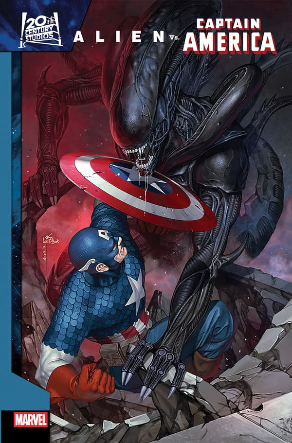 Cover image for ALIEN VS. CAPTAIN AMERICA #1 INHYUK LEE VARIANT