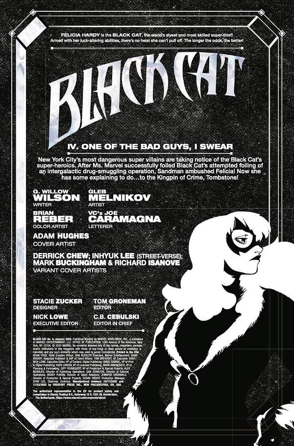 Interior preview page from BLACK CAT #4 ADAM HUGHES COVER