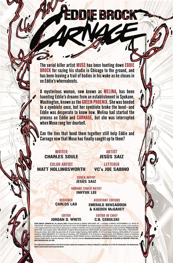 Interior preview page from EDDIE BROCK: CARNAGE #10 JESUS SAIZ COVER
