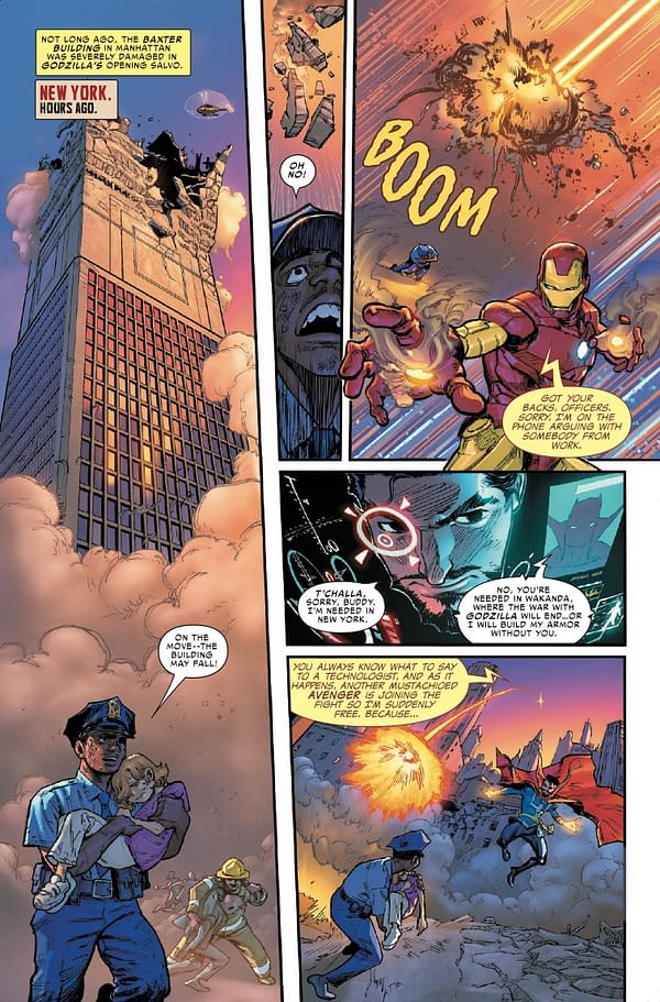 Interior preview page from GODZILLA DESTROYS THE MARVEL UNIVERSE #5 MARK BROOKS COVER