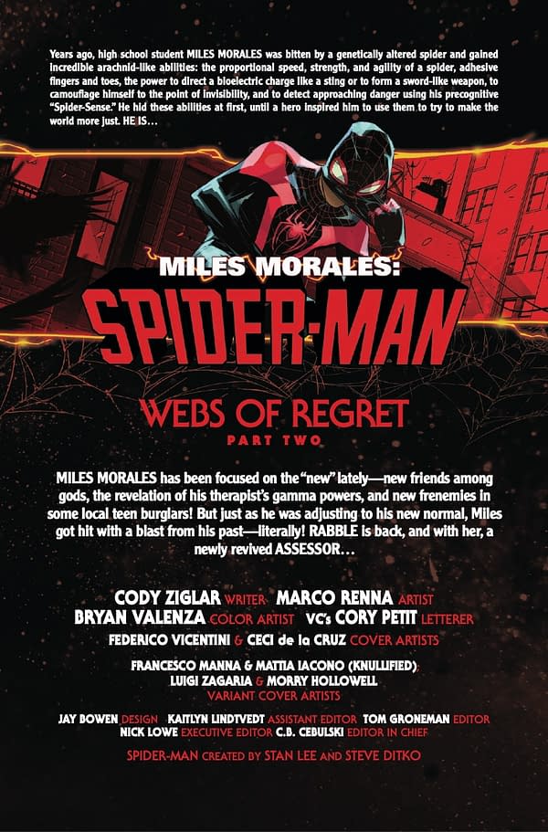 Interior preview page from MILES MORALES: SPIDER-MAN #41 FEDERICO VICENTINI COVER
