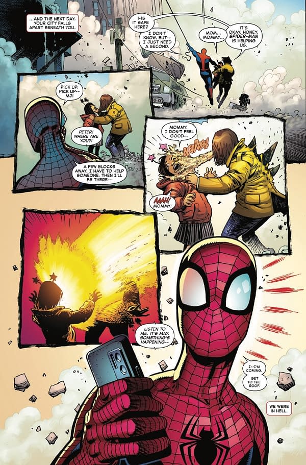 Interior preview page from RADIOACTIVE SPIDER-MAN #2 GIUSEPPE CAMUNCOLI COVER