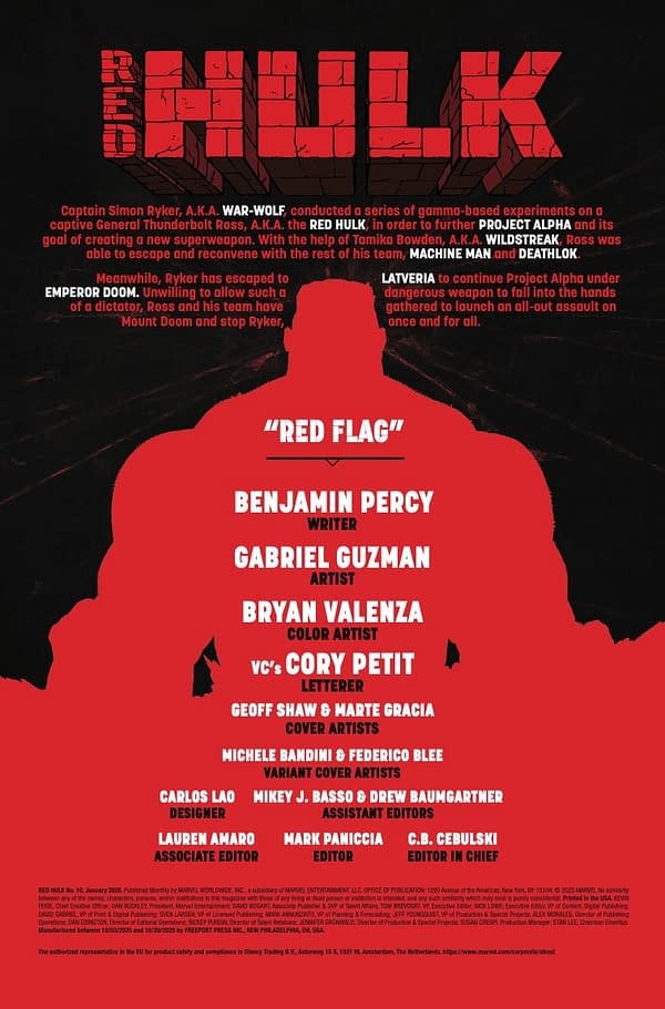 Interior preview page from RED HULK #10 GEOFF SHAW COVER