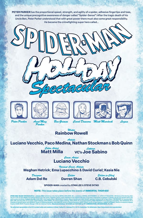 Interior preview page from SPIDER-MAN HOLIDAY SPECTACULAR #1 LUCIANO VECCHIO COVER