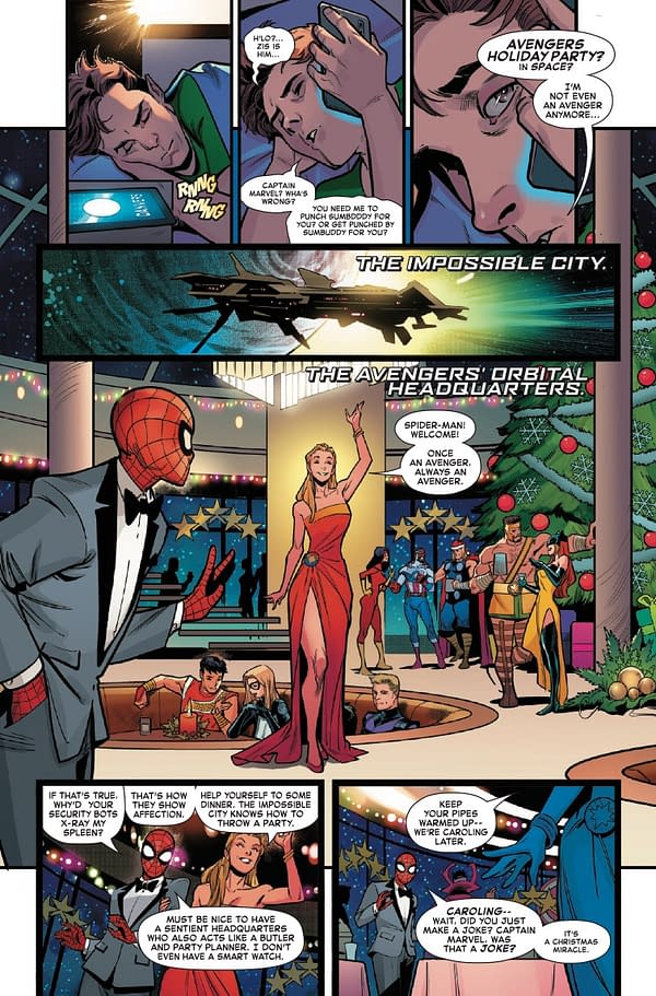 Interior preview page from SPIDER-MAN HOLIDAY SPECTACULAR #1 LUCIANO VECCHIO COVER