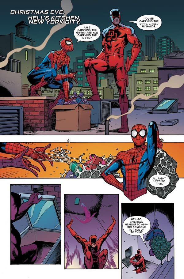 Interior preview page from SPIDER-MAN HOLIDAY SPECTACULAR #1 LUCIANO VECCHIO COVER