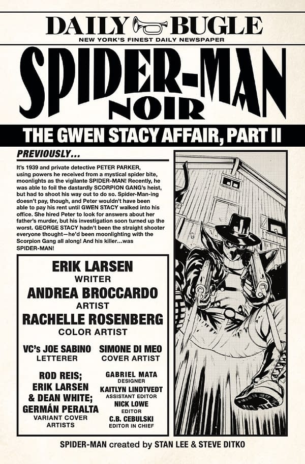 Interior preview page from SPIDER-MAN NOIR #2 SIMONE DI MEO COVER