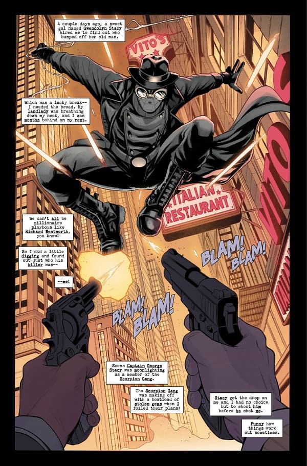 Interior preview page from SPIDER-MAN NOIR #2 SIMONE DI MEO COVER