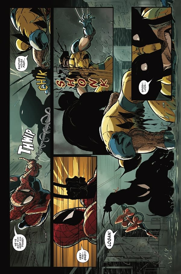 Interior preview page from SPIDER-MAN AND WOLVERINE #7 KAARE ANDREWS COVER