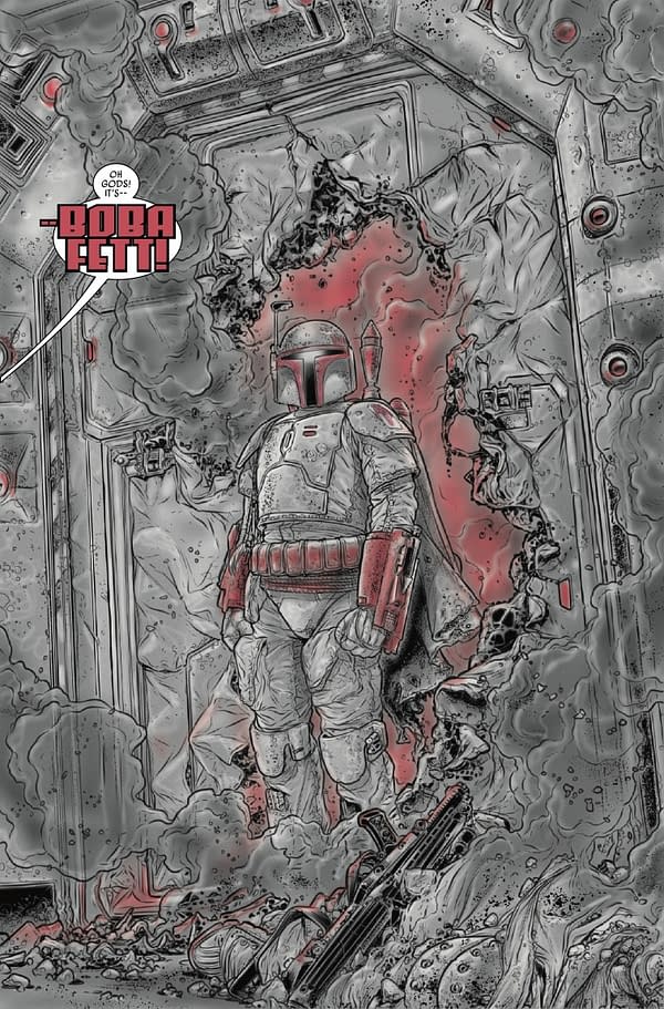 Interior preview page from STAR WARS: BOBA FETT - BLACK WHITE AND RED #3 E.M. GIST COVER