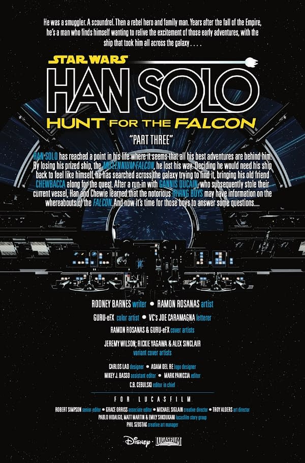 Interior preview page from STAR WARS: HAN SOLO - HUNT FOR THE FALCON #3 RAMON ROSANAS COVER