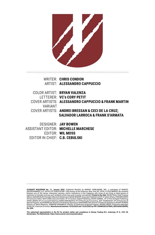 Interior preview page from ULTIMATE WOLVERINE #11 ALESSANDRO CAPPUCCIO COVER