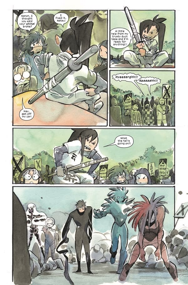 Interior preview page from ULTIMATE X-MEN #21 PEACH MOMOKO COVER