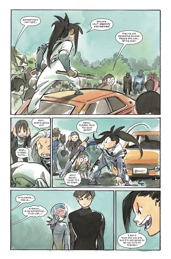 Interior preview page from ULTIMATE X-MEN #21 PEACH MOMOKO COVER