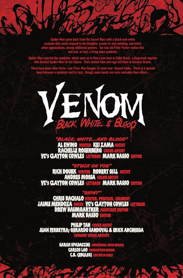 Interior preview page from VENOM: BLACK WHITE AND BLOOD #4 PHILIP TAN COVER