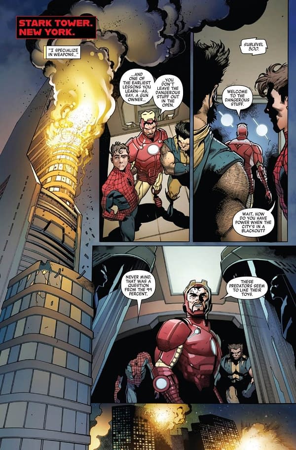 Interior preview page from PREDATOR KILLS THE MARVEL UNIVERSE #5 LEINIL YU COVER