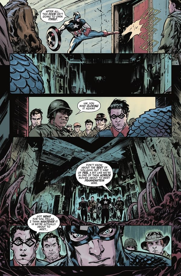 Interior preview page from ALIEN VS CAPTAIN AMERICA #2 LEINIL YU COVER