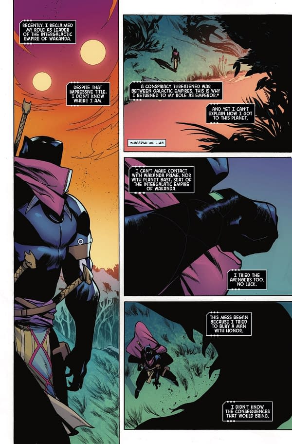 Interior preview page from BLACK PANTHER: INTERGALACTIC #1 CAFU COVER