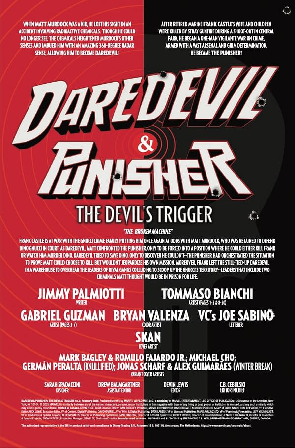 Interior preview page from DAREDEVIL/PUNISHER: THE DEVIL'S TRIGGER #2 SKAN COVER