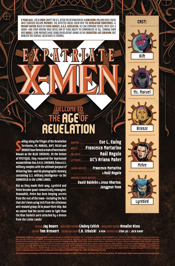 Interior preview page from EXPATRIATE X-MEN #3 FRANCESCO MORTARINO COVER