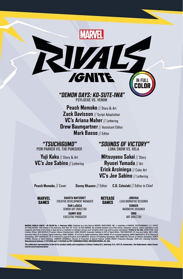 Interior preview page from MARVEL RIVALS: IGNITE - IN COLOR #1 PEACH MOMOKO COVER